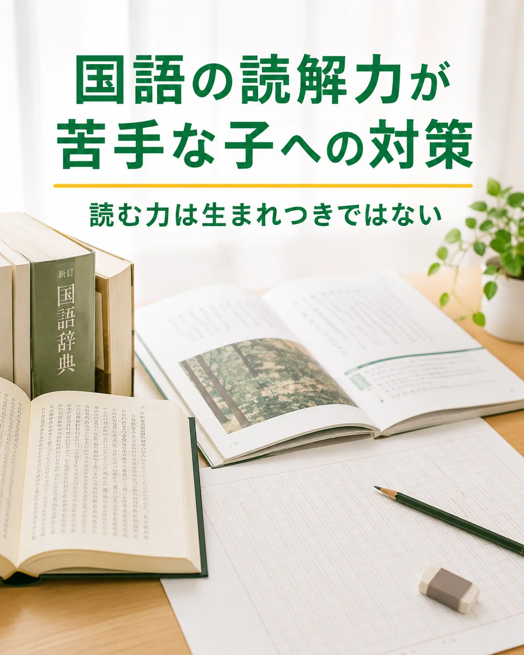 国語の読解力が苦手な子への対策｜読む力は生まれつきではない｜家庭教師ぽぷら
