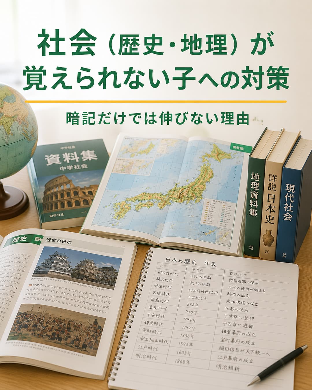 社会（歴史・地理）が覚えられない子への対策｜暗記だけでは伸びない理由｜家庭教師ぽぷら