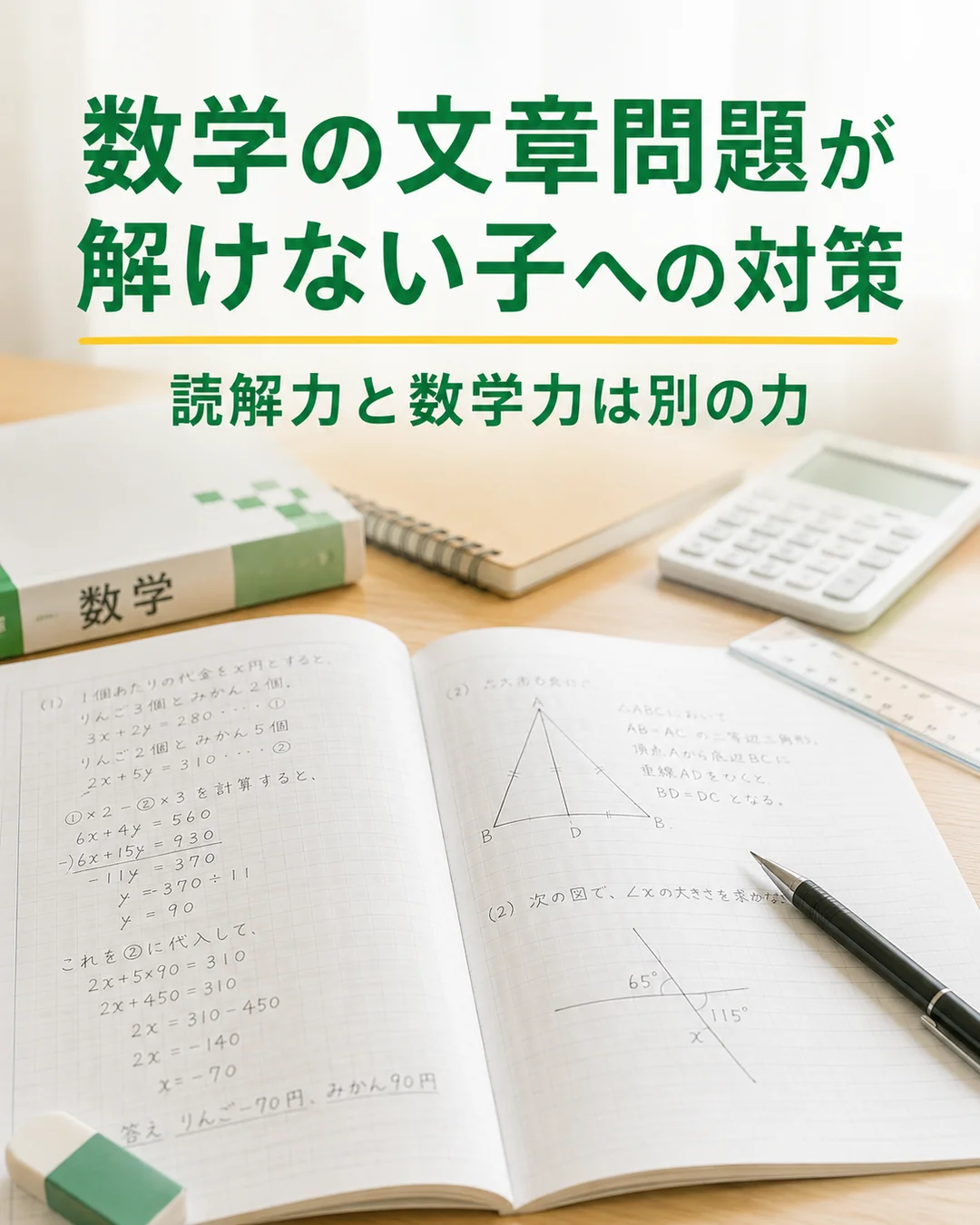 数学の文章問題が解けない子への対策｜読解力と数学力は別の力｜家庭教師ぽぷら